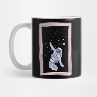 Floating astronaut Ufo alien abduction funny cute spaceship moon mars cosmic space Mug